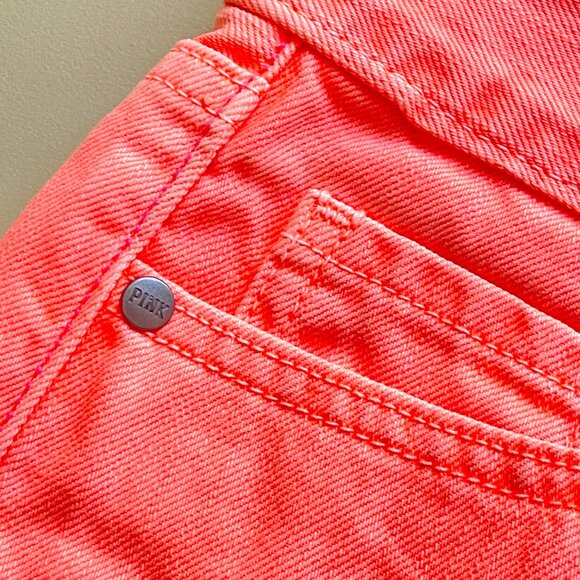 New Victoria's Secret Pink Shorts 4 Neon Coral Orange Denim Style NWT - Picture 3 of 10